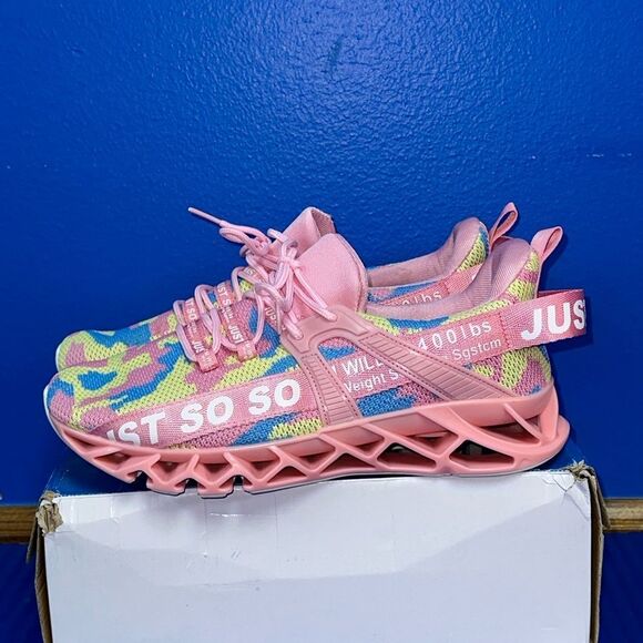 NEW Just SO SO Pink Womens EU 42/US Size 11 Athletic Mesh Blade Running Shoes - Picture 2 of 8